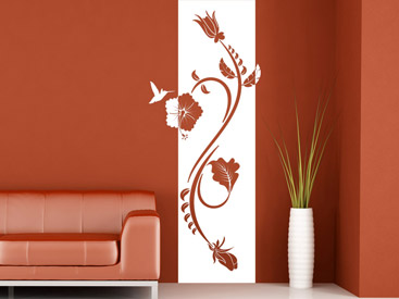 Hibiscus Wandbanner in stylischem wei