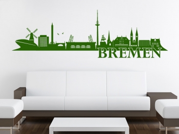 Skyline Wandtattoo Bremen in Farbe