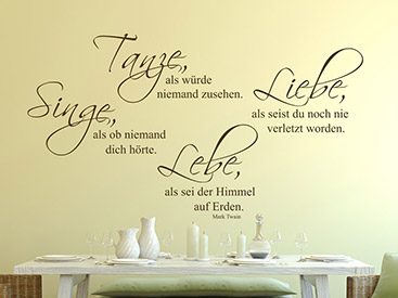 dekoratives Wandtattoo Zitat in verschiedenen Schriftarten