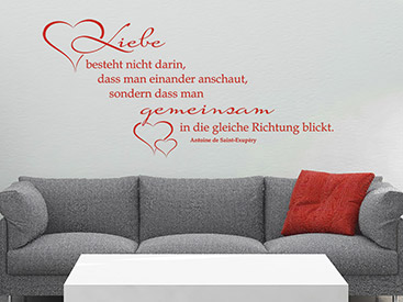 Romantisches Wandtattoo Zitat Gemeinsam in rot