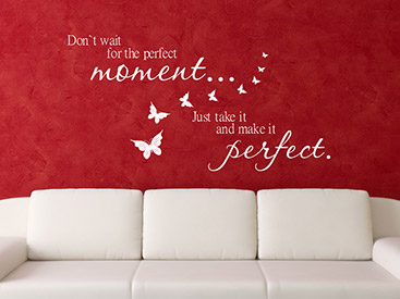 Perfect Moment als Wandtattoo Spruch in weiss