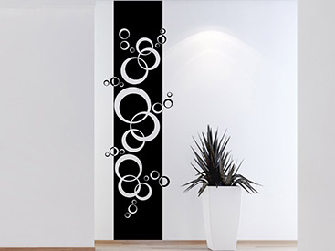 Kreise im Retro Stil als modernes Wandtattoo Banner in schwarz