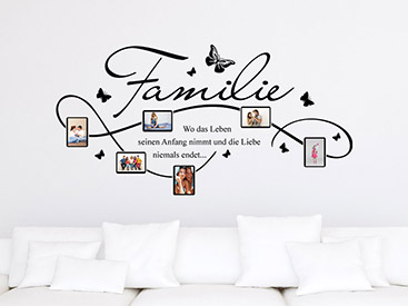 Familien Wandtattoo mit Fotorahmen als kreative Gestaltungsidee