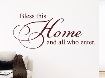Segenswunsch Blessed Home als stilvolles Wandtattoo zum Aufkleben