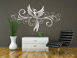 Wandtattoo Ornament mit Phnix im Wohnzimmer in weiss