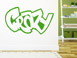 Graffiti-Schriftzug CRAZY im Wohnzimmer