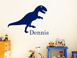 Dino Wandtattoo mit Wunschname im Kinderzimmer