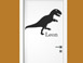 Tr Wandtattoo Dino mit Wunschname auf hellem Hintergrund
