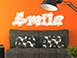 Cooles Wandtattoo Graffiti Smile in weiss