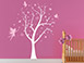 Wandtattoo Zauberbaum mit Fee auf pinkfarbener Wand