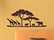 Landschaft in Afrika als dekoratives Wandtattoo im Wohnzimmer