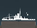 Hamburg Wandtattoo Skyline in rot