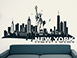 Skyline New York mit Freiheitsstatue im Wohnzimmer ber dem Sofa