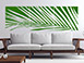 Stylischer Palmwedel als Wandtattoo Banner ber dem Sofa