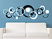 Wandtattoo Retro Kreise in zwei Farben im Wohnzimmer
