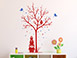 Baum mit Eulen und Herzen als Wandtattoo im Kinderzimmer