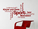 Sport Begriffe als modernes Wandtattoo in rot mit coolem Schriftbild