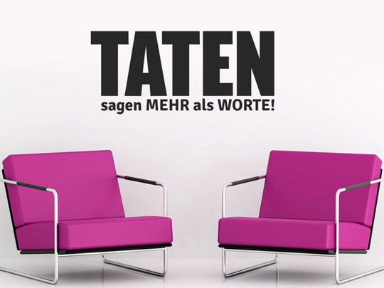 Wandtattoo Taten sagen mehr als Worte