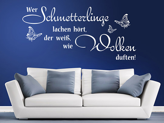 Wandtattoo Wer Schmetterlinge lachen hrt...