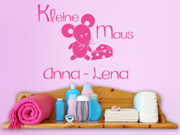 Wandtattoo Kleine Maus mit Wunschname