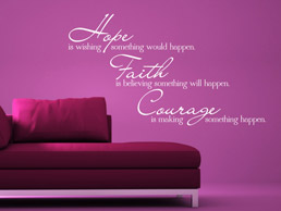 Wandtattoo Hope Faith Courage