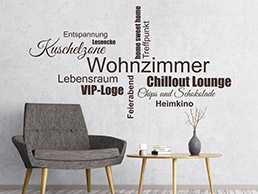 Wandtattoo Wohnzimmer, Kuschelzone, VIP-Loge...